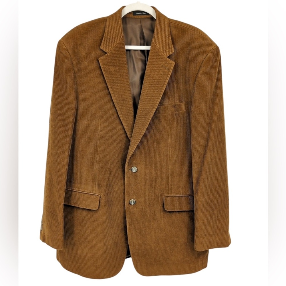 Lauren Ralph Lauren Brown Corduroy 44L Blazer 2 Button Country Club Sport Coat